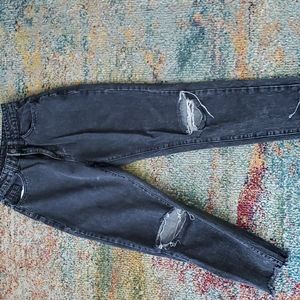 SHEIN size small black jeans high rise straight leg